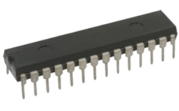 Picture of IC MCU PIC18F25K50 PIC 8-Bit 48MHz 32KB (16K x 16) FLASH 28-DIP (7.62mm) Tube Microchip