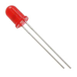 Picture of LED TH Red Diffused STD 2V 10mcd 60mW 5 x 8.7mm Radial Bulk VCC